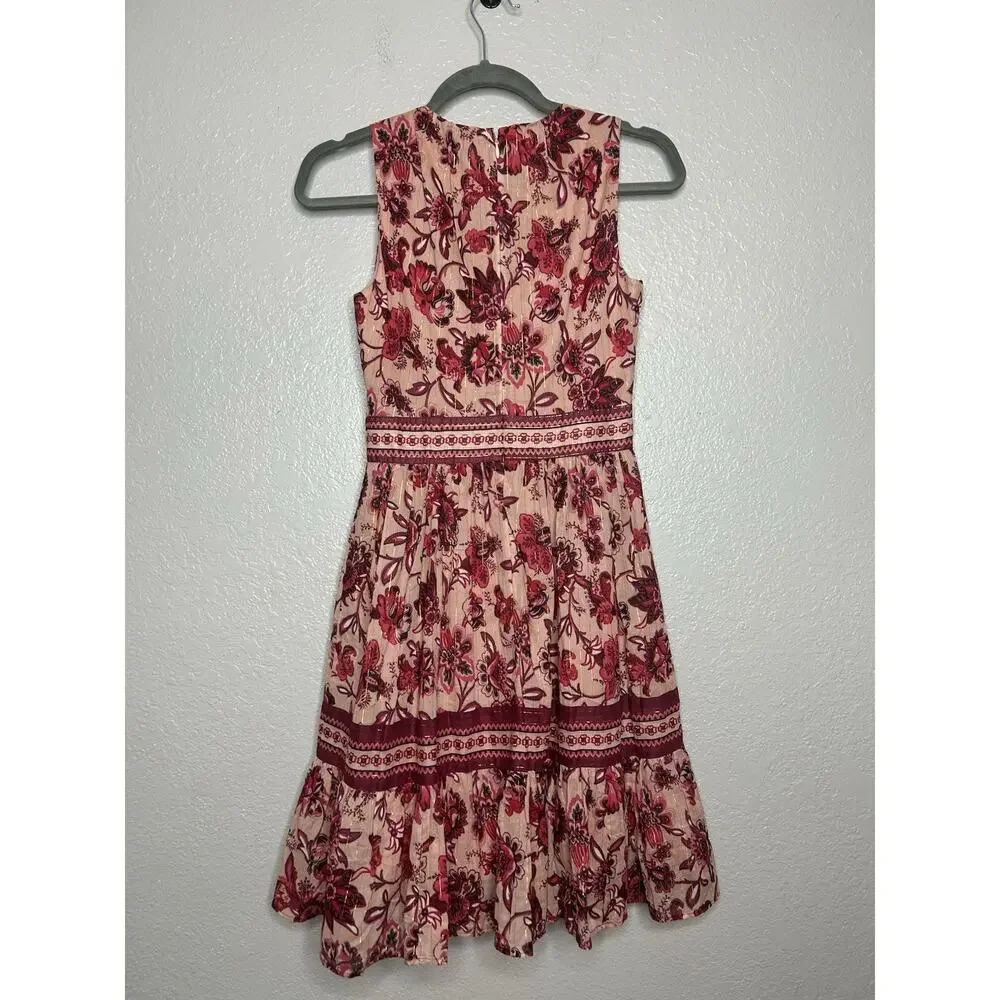 KATE SPADE New York Sleveless Pink Paisley Blossom Dress Classy Feminine Size 00